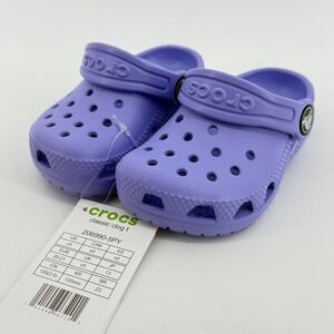 Crocs Toddler Classic Clog Digital Violet Purple C5 Slip On Lightweight NWT